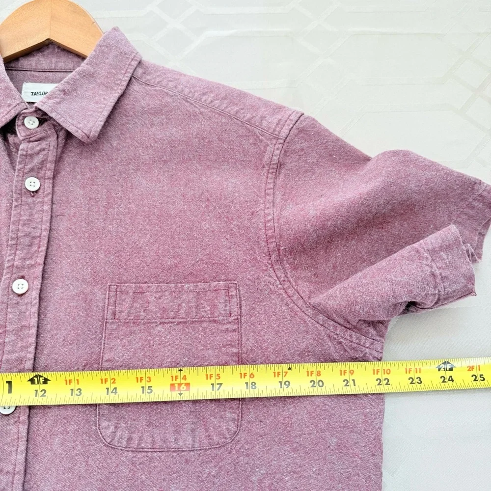 Taylor Stitch Men's Short Sleeve Shirt Organic Cotton Hemp Blend Size 42 or L - Picture 5 of 6